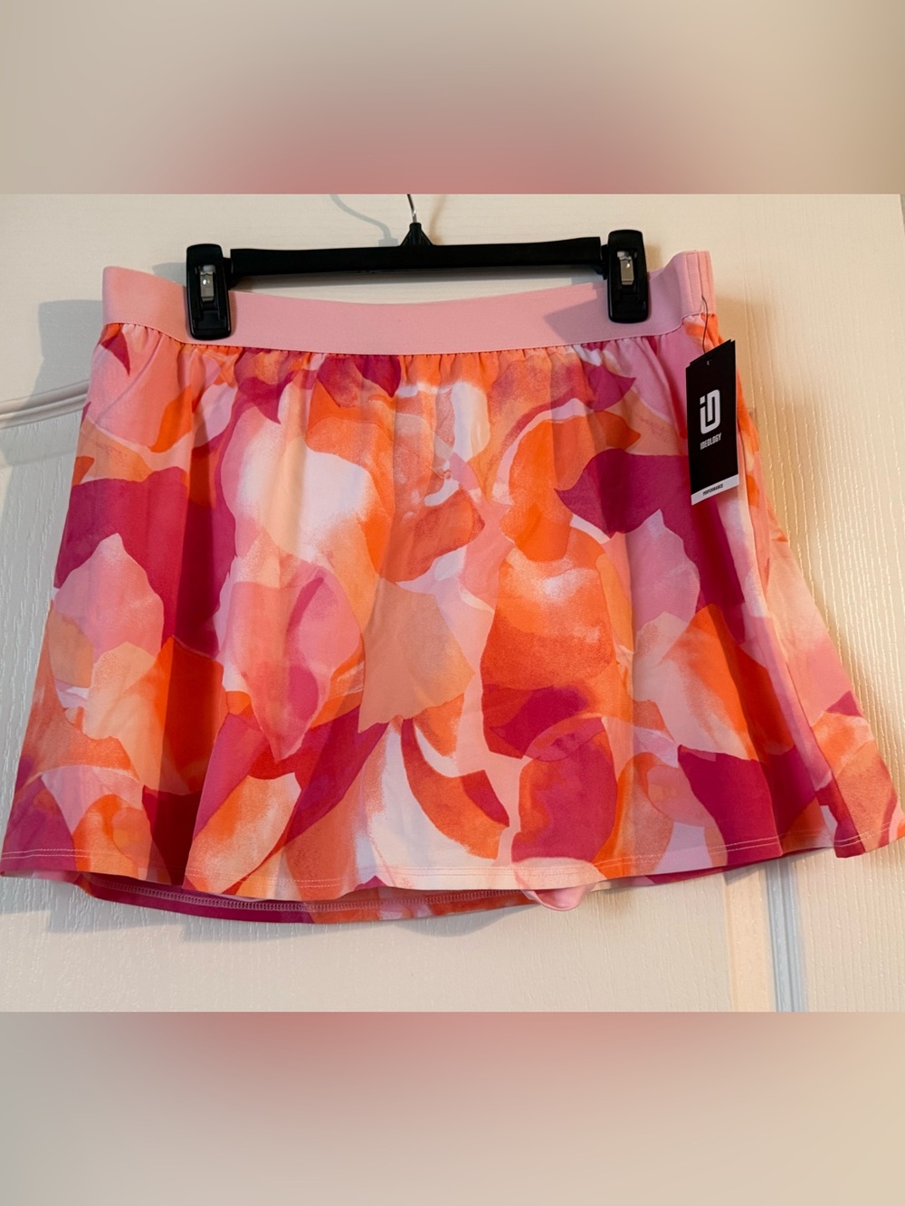 Ideology Pink and Orange Abstract Floral Skater Skirt